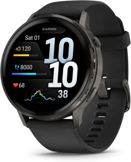 Venu 4 Smartwatch AMOLED 45mm (Slate/Black) Fitness Bundle Slate with Black 45MM