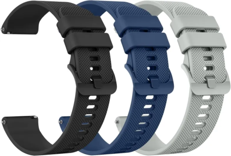 Mugust GloryFit Smart Watch Bands for GloryFit T80 T70 T60 T50 P99 P98 Smartwatch, Quick Release Silicone Replacement Band Black+Navy Blue+Grey
