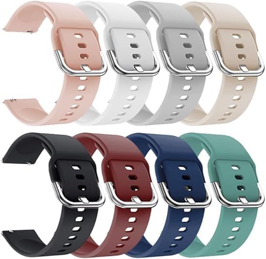 GloryFit Smart Watch Bands, 22mm Watchbands for GloryFit T80 T70 T60 T50 P99 P98 Smartwatch, Soft Silicone Adjustable Straps Replacement (8-PACK) (Not Fit for GloryFit Other Models)