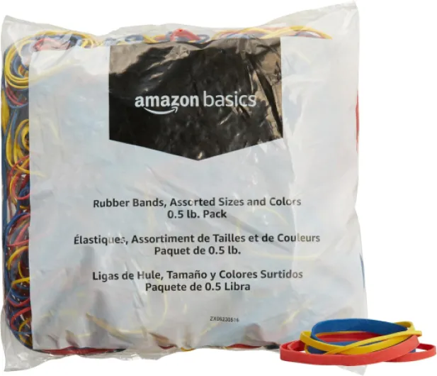 Assorted Size and Color Rubber Bands, 0.5 lb - Assorted 0.5 Pound Pack