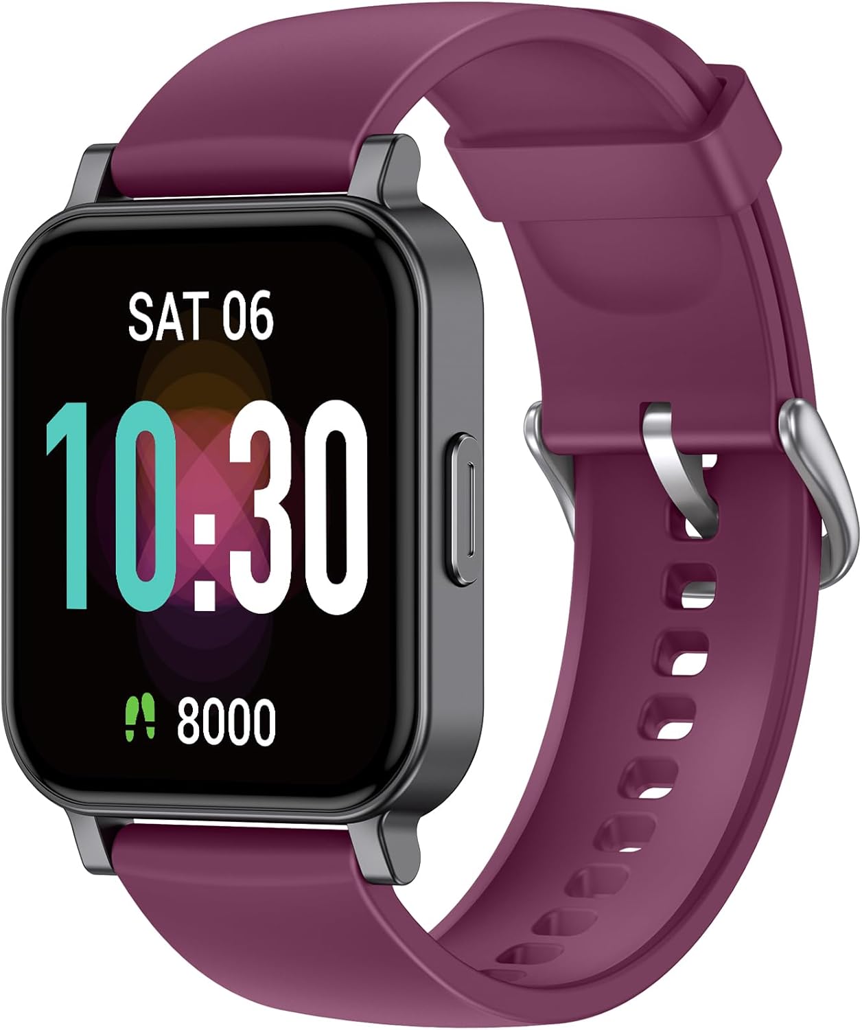 Pedometer Watch Senior Friendly, Waterproof Fitness Tracker Watches with Step Counter Calories/Sleep Tracker for Walking Running, Heart Rate Monitor for Men Women Purple