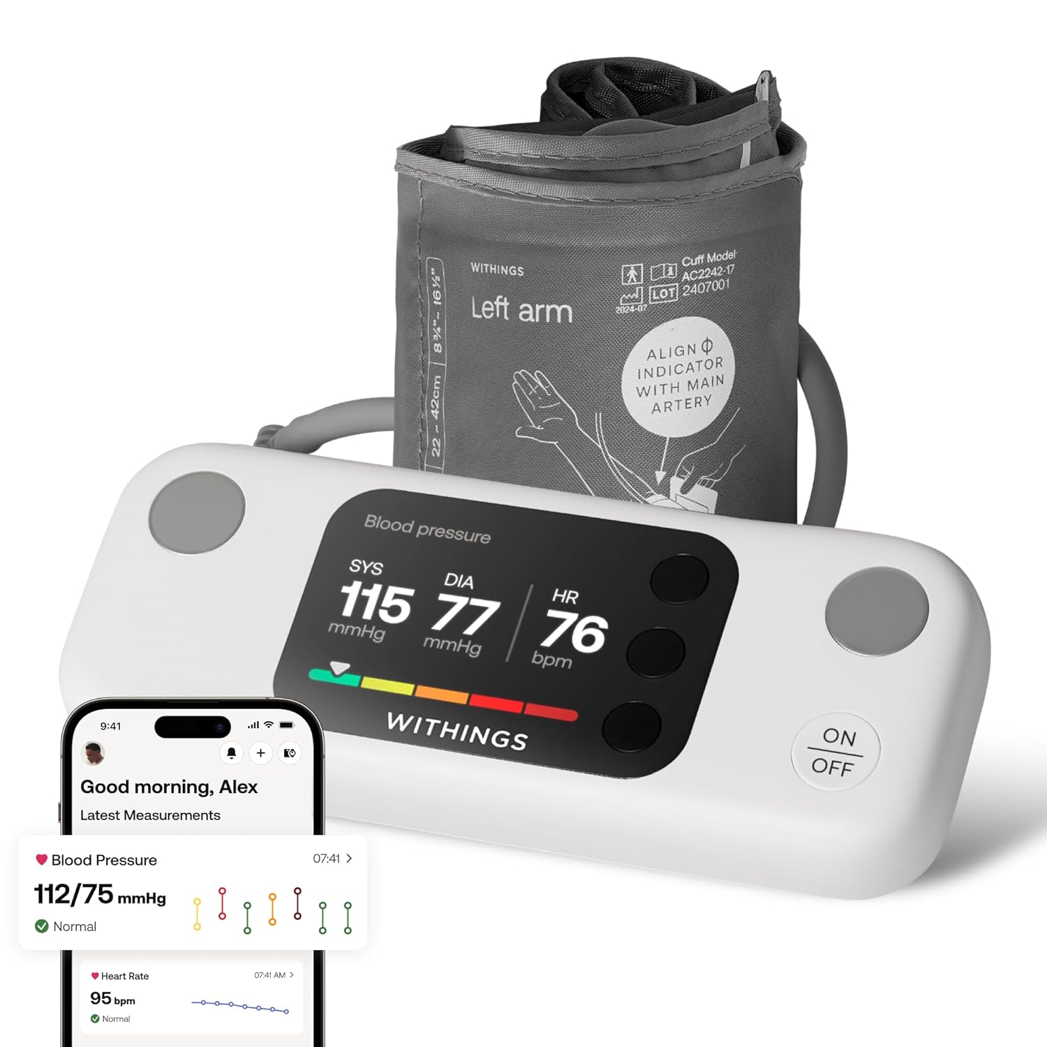 BPM Vision – Smart Arm Blood Pressure Monitor - FDA-Cleared - Easy-to-use, Accurate Systolic & Diastolic Measurements, Wide Range Cuff - Wi-Fi & Bluetooth - iOS & Android - FSA/HSA