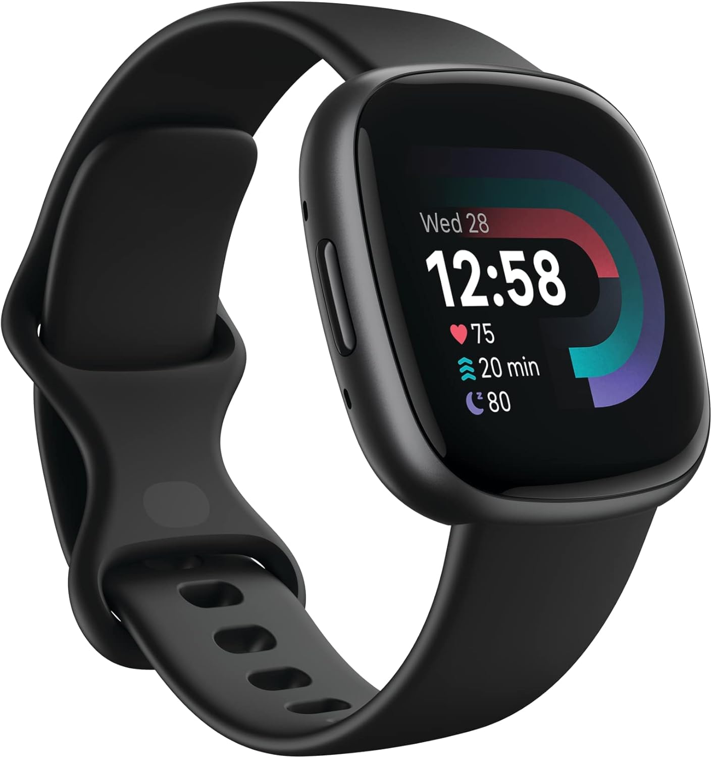 Versa 4 Fitness Smartwatch with Daily Readiness, GPS, 24/7 Heart Rate, 40+ Exercise Modes, Sleep Tracking and more, Black/Graphite, One Size (S & L Bands Included)