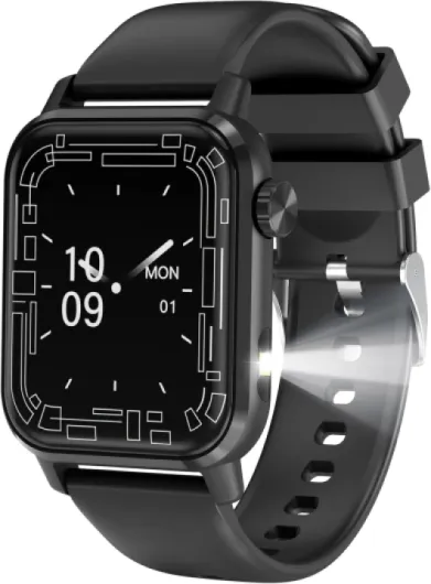 Smart Watch, 1.85" HD Display, 3D Dynamic Dial, 60Hz High Refresh, Bluetooth Calling, LED Flashlight, 100+ Sports Modes (Black)