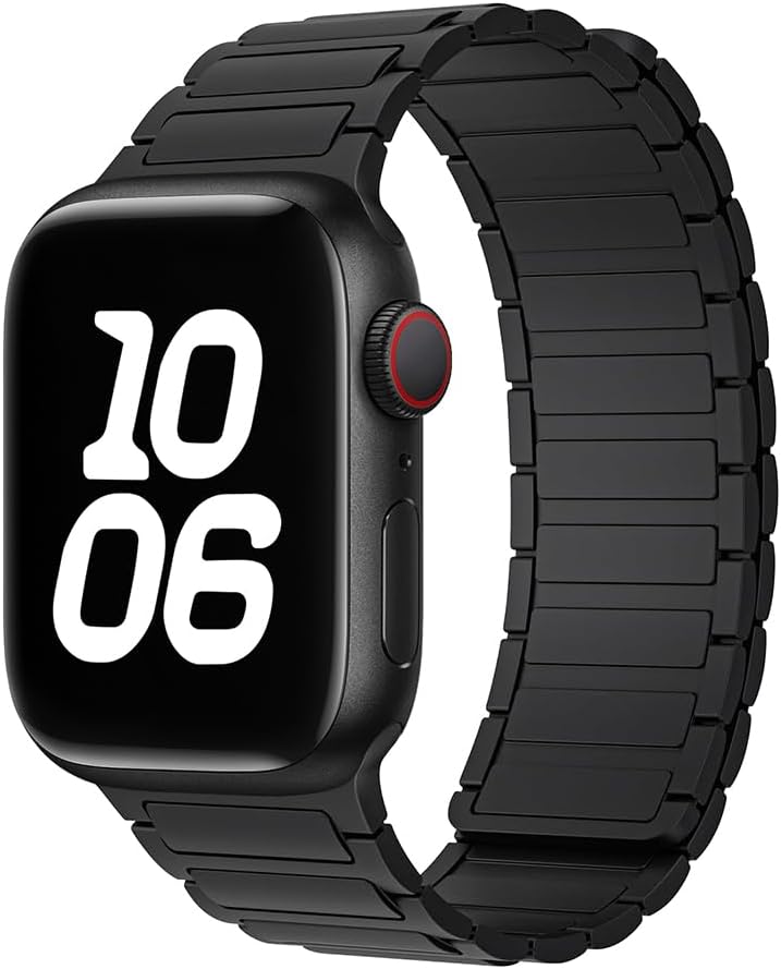 Magnetic Silicone band Compatible with Apple Watch for Men 44mm 45mm 46mm 49mm 42mm 41mm 40mm 38mm Women, Silicone Sport Strong Magnet Strap for iWatch Series 11 Ultra 3 Ultra 2 Se 10 9 8 7 6 5 4 1 Black 44/45/46/49/42mm(Series 3 2 1)