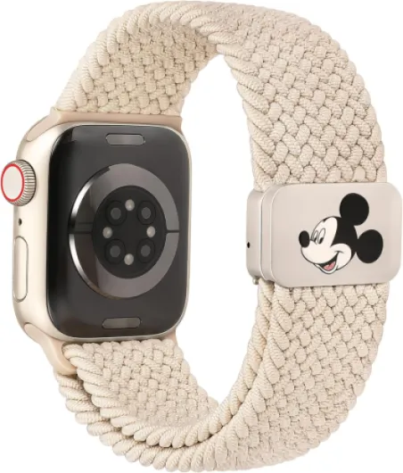 Braided Cartoon Magnetic Clasp Band Compatible with Apple Watch Bands 40/38/41/42/44/45/46/49mm Women Men, Stretchy Elastic Nylon Woven Strap for iWatch Series 11 10 9 8 7 6 5 4 SE/Ultra 3 2 1 Starlight 42mm(Series 11 10) 41mm 40mm 38mm