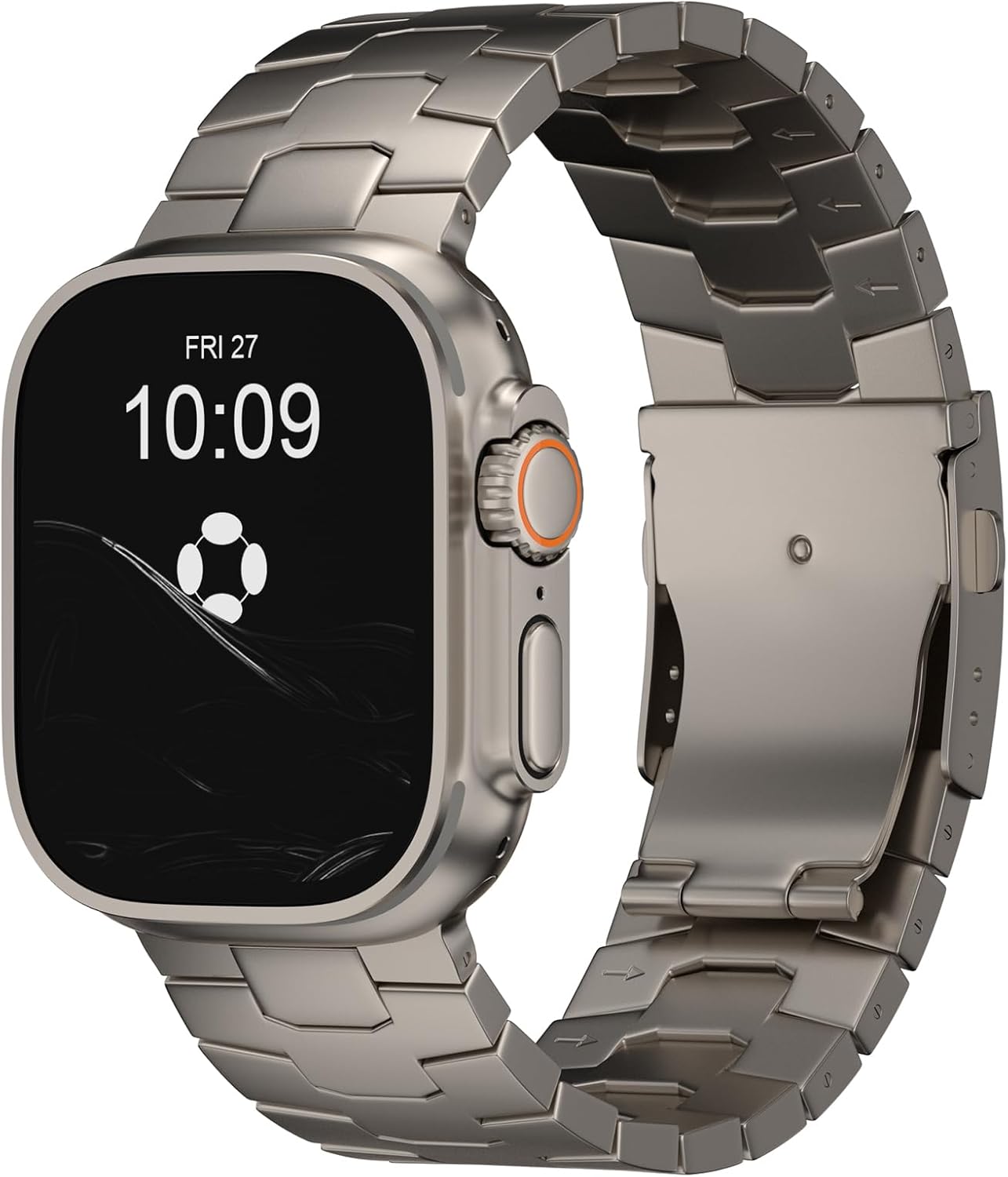 AGIS01 Titanium Band Compatible with Apple Watch Ultra 3/2/1 49mm, Series 11/10 46mm - Military-Grade DLC Coating, Scratch Resistant & Durable Adjustable Strap for Men AGIS01 Max- Folding Clasp - Titanium Band Width 26mm