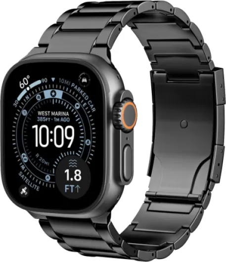 Upgraded Titanium Band Replacement Compatible with Apple Watch Band Ultra 3 Ultra 2/Ultra 49mm,iWatch Series 11/10 46mm,9/8/7 45mm,SE3/SE2/SE/6/5/4 44mm,3/2/1 42mm, Titanium Watch Band, Black 49/46/45/44/42mm(Series 3/2/1) Black