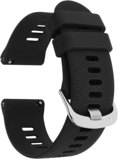 TIESOME Silicone Rubber Watch Bands, Silver Stainless Steel Buckle, Quick Release, 18mm 20mm 22mm Smartwatches Bands for Men and Women Waterproof Sport Watchbands 20mm Black