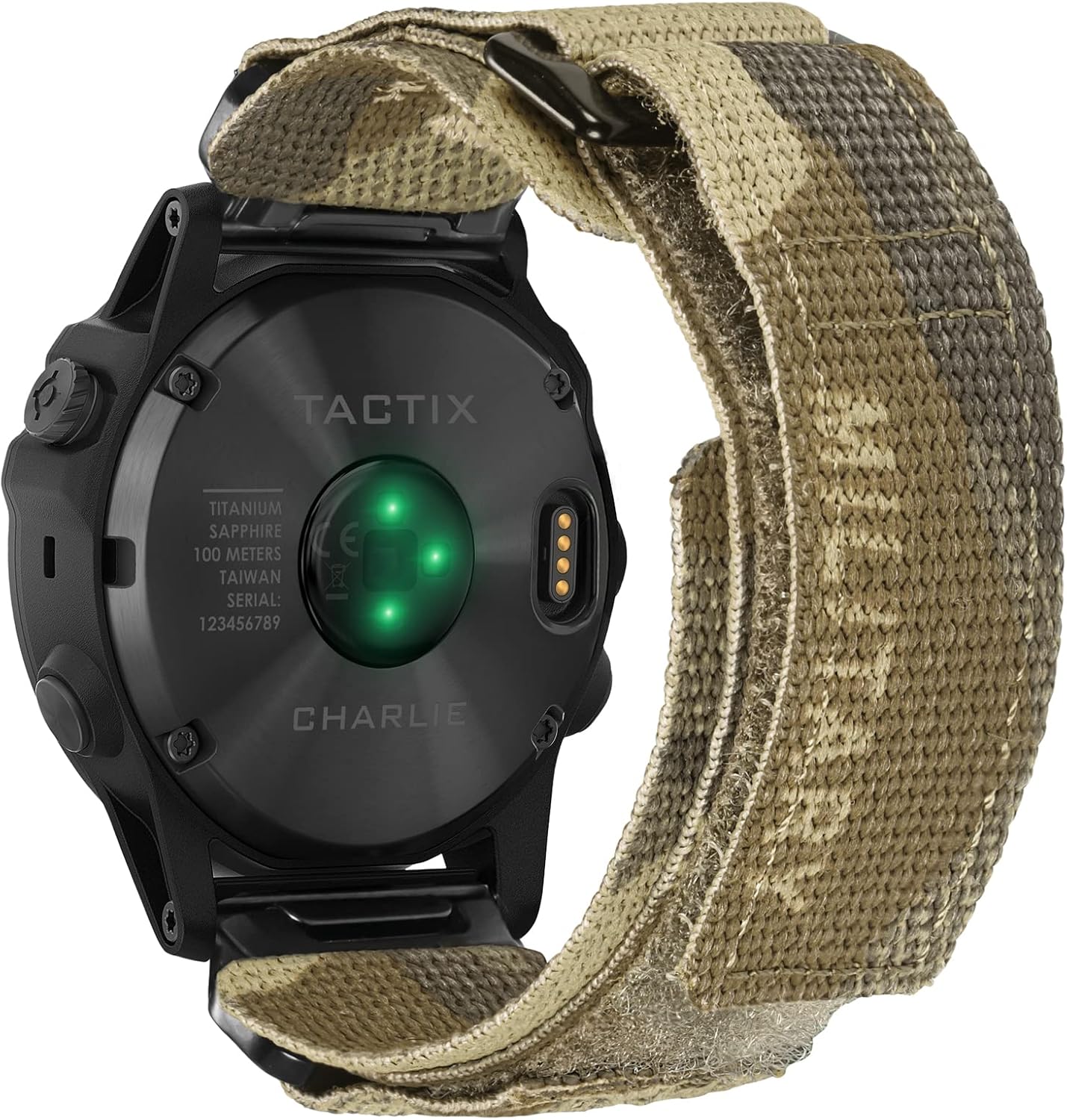 Compatible With Garmin, Watch Band, Camouflage Super Rugged Nylon Sports Strap With Woven Loop Design, For fēnix/Forerunner/Vivoactive/Approach/MARQ/quatix/D2 Series Tough Replacement Band For Men Beige 22MM / Middle (7.2'' to 8.2'')