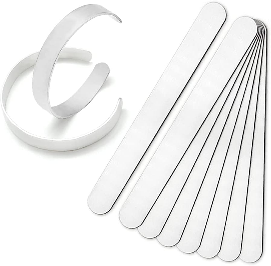 Premium Metal Stamping Bracelet blanks,Width:5/8 inch and Length: 6 inch, Thickness: 1.5mm,10Pack Aluminum Bracelet Blanks for Jewelry Working - 5/8"x6" (10Pcs)