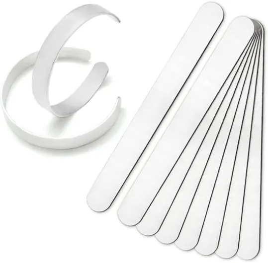 Premium Metal Stamping Bracelet blanks,Width:5/8 inch and Length: 6 inch, Thickness: 1.5mm,10Pack Aluminum Bracelet Blanks for Jewelry Working - 5/8"x6" (10Pcs)