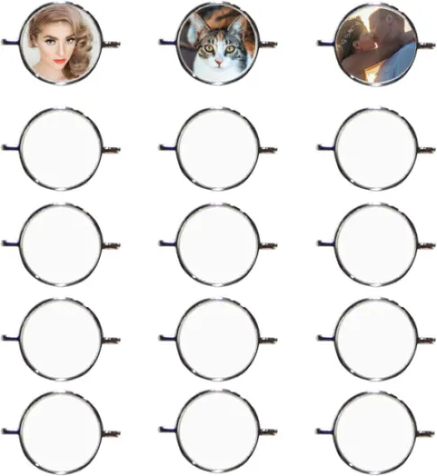 15 Pack Sublimation Watch Charm Blanks Heat Transfer Watch Band Charms Personalized Photo Watches Jewelry Charm Blank for Women Men DIY Picture Crafts Round Silver