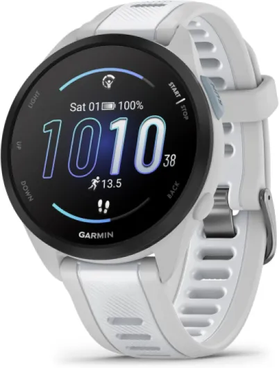Forerunner 165, Running Smartwatch, Colorful AMOLED Display, Training Metrics and Recovery Insights, Whitestone Standard Whitestone