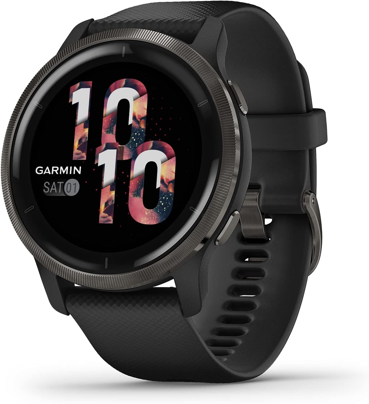 Garmin Venu 2, GPS Smartwatch with Advanced Health Monitoring and Fitness Features, Slate Bezel with Black Case and Silicone Band , 27.9 mm (Renewed)