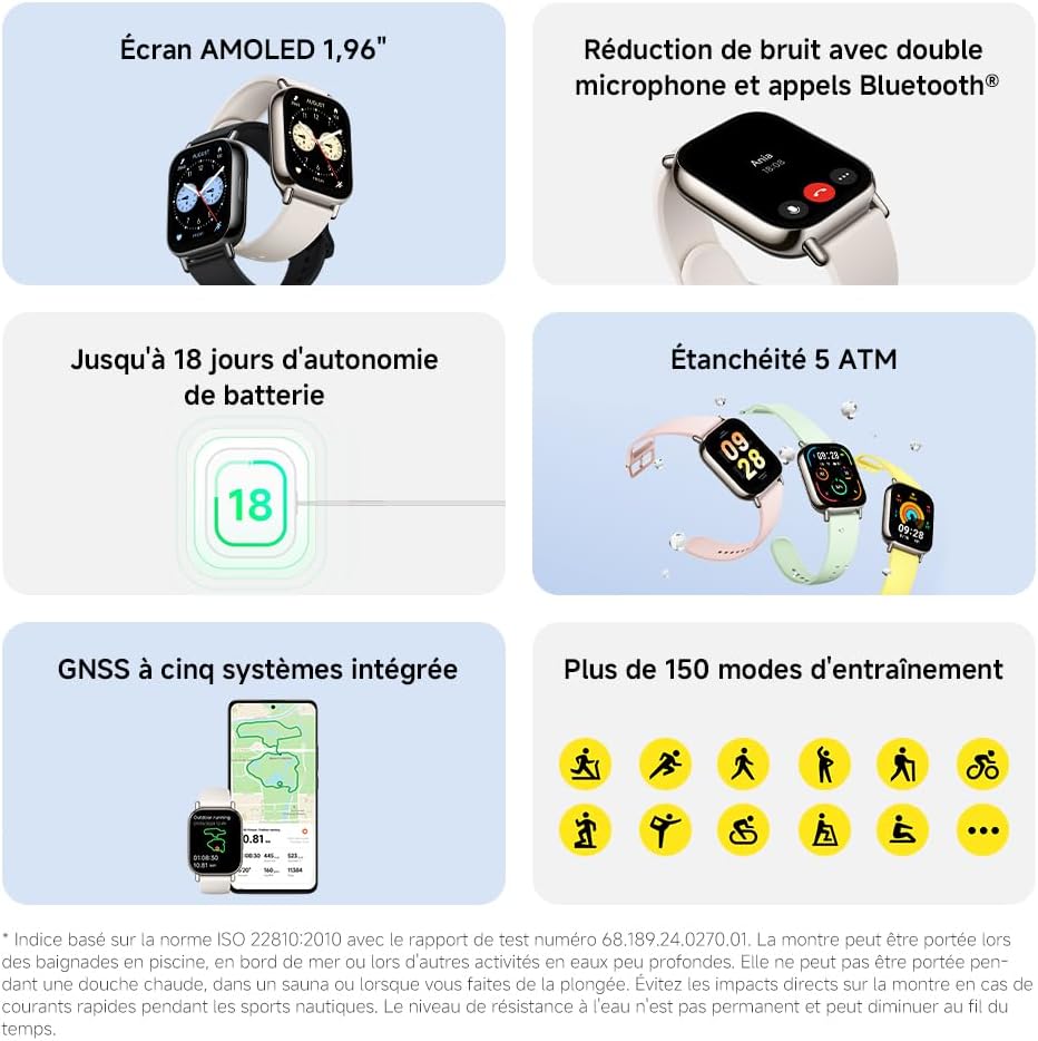XIAOMI Redmi Watch 5 Lite - Montre Connectée, Écran Amoled 50mm, GPS intégré, 18 Jours d'Autonomie, Appels Bluetooth, Étanche 5ATM, Suivi Santé (Cardiaque, SPO₂, Sommeil), Garantie 2 Ans, Noir