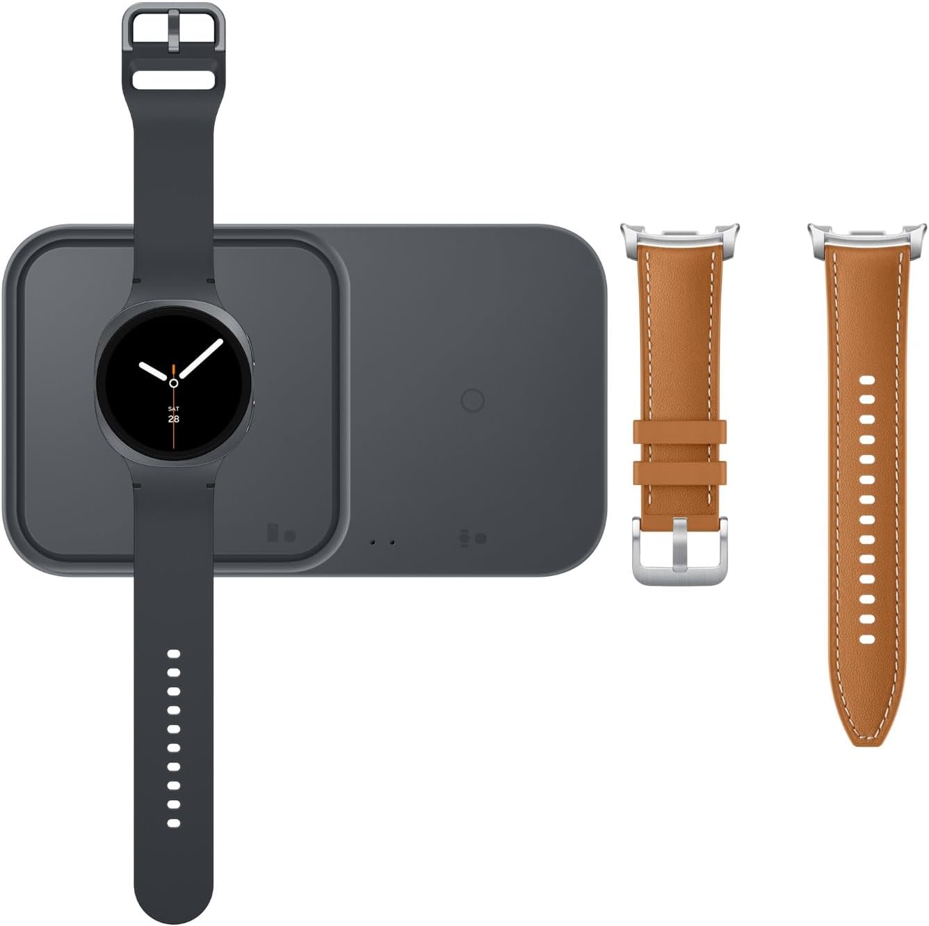 Galaxy Watch8, AI Smart Watch, Sport Band, Cushion Design, 3nm Processor, Health & Sleep Coach, Fitness Tracker, 40mm, Bluetooth, Graphite, 3 Year Extended Warranty (UK Version) Graphite 40mm 32GB Storage, BT + Dual GPS