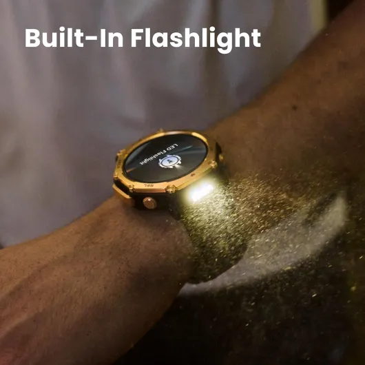 T-Rex 3 Pro Outdoor Smart Watch 48mm Sapphire AMOLED Display, Ti Bezel, Dual Band GPS, Offline Maps, 25 Days Battery, Built-in Flashlight, 10 ATM, 180+ Sports Mode for Android & iPhone 48mm Tactical Black